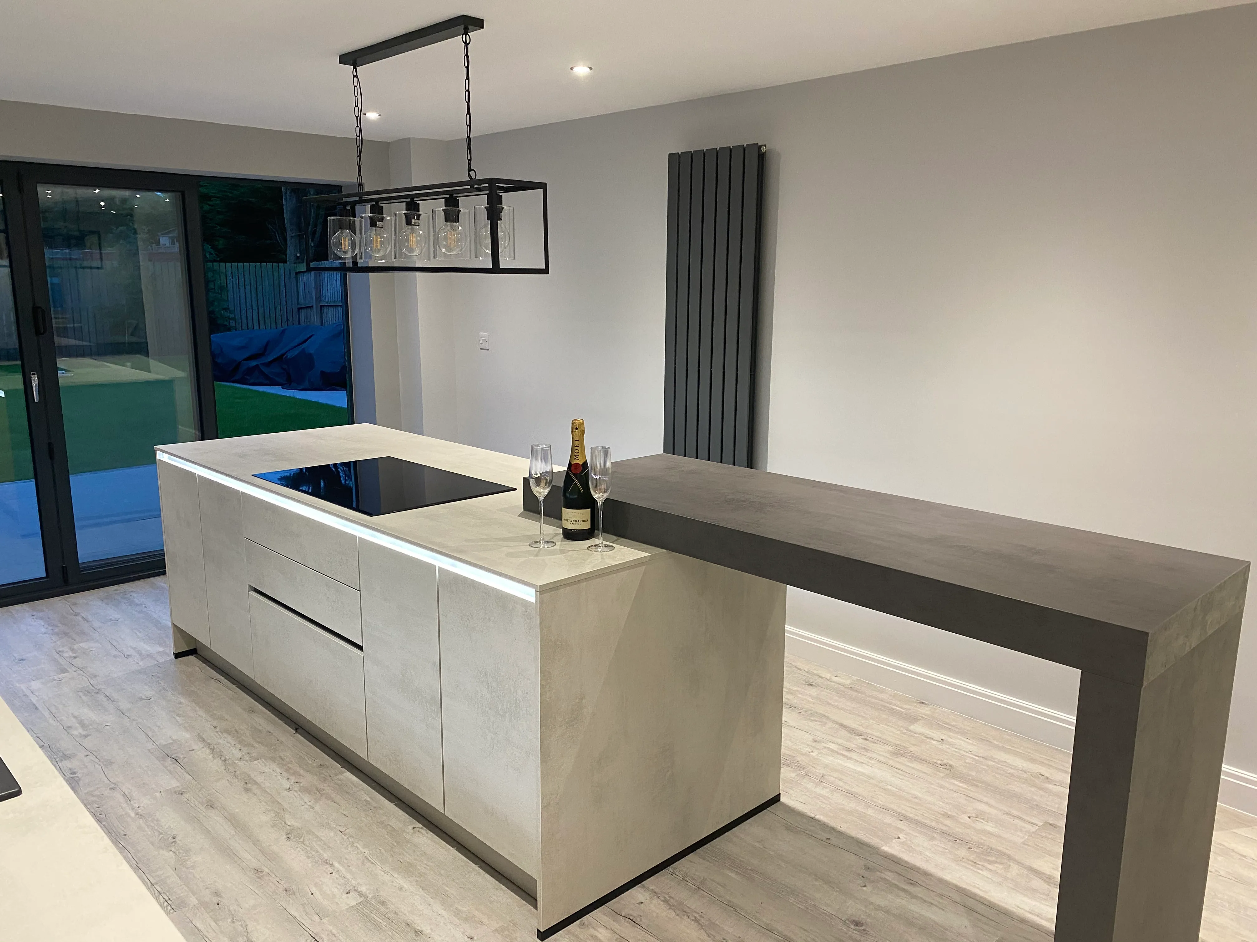 Graphite & Oak Handleless, Matt Handleless kitchen in St Helens