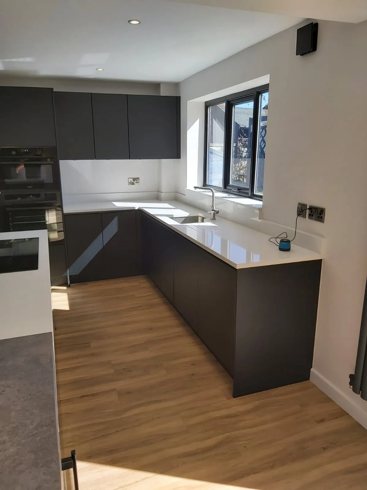 Compact Cashmere Kitchen, Matt Handleless kitchen in Leyland